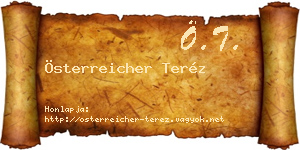 Österreicher Teréz névjegykártya